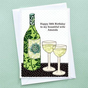 'Wine' Personalised Birthday Card, 2 of 3