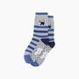 Embroidered Cat Combed Cotton Socks In Grey, thumbnail 3 of 4