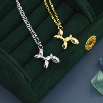 Tiny Balloon Dog Pendant Necklace In Sterling Silver, 2 of 11
