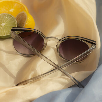 Transparent Grey Cat Eye Sunglasses With Brow Line, 4 of 4