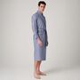 Men's 'Navy Spark' Stripe Crisp Cotton Robe, thumbnail 3 of 5