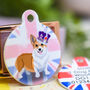 Personalised Queen's Jubilee Dog ID Tag Flag Corgi, thumbnail 12 of 12