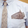 Mens Black And Soft Pink Ditzy Floral Pocket Square, thumbnail 5 of 7