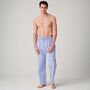 Men's 'Schoolhouse Blue' Gingham Crisp Cotton Pyjama Trousers, thumbnail 1 of 3
