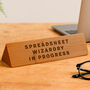 Wooden Desk Sign 'Spreadsheet Wizardry In Progress' | Gift For Her | Gift For Him | Office Sign | Engraved Gift, thumbnail 1 of 2
