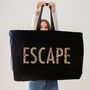 Black Oversized Tote Bag. Escape Bag. Weekend Bag, thumbnail 4 of 4