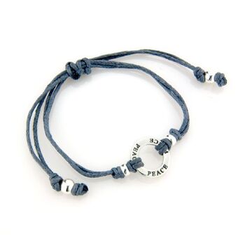 Love And Peace Sterling Silver Friendship Bracelet, 7 of 10
