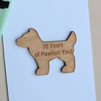 '70 Years Of Pawfect You!' Dog Token And Birthday Card, 2 of 2