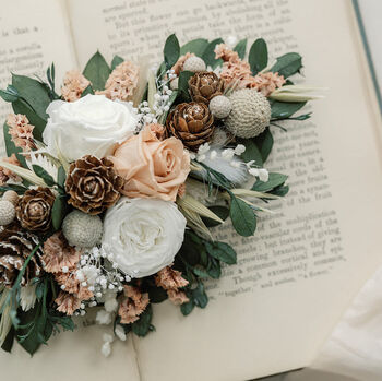 Clara Winter Whites Hair Clip Dried Flower Wedding Hair Accessory, 2 of 5