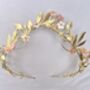 The Ostara Crown Gold Silver Shell Mother Of Pearl Floral Hair Vine Bridal Headpiece, thumbnail 2 of 12