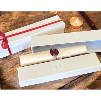 Handwritten Vintage Scroll With Twine And Red Wax Seal, 5 of 8