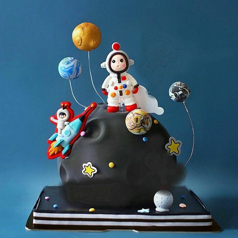 Astronaut Cake Topper And Planet Cake Toppers, 1 of 4