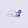 Sapphire Blue Teardrop Leverback Earrings, thumbnail 4 of 7