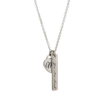 Heart And Message Tags Personalised Silver Necklace, 6 of 8