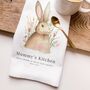 Personalised “Mummy’s Kitchen” Hare Tea Towel, thumbnail 5 of 7