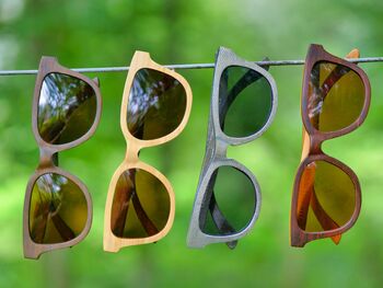Orleans Natural Bamboo Sunglasses With Amber Lens, 5 of 9