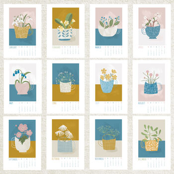 2026 Desk Calendar Flower Mugs, 3 of 5