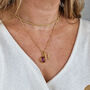 18ct Gold Plated Alexandrite Crystal Initial Necklace, thumbnail 2 of 7