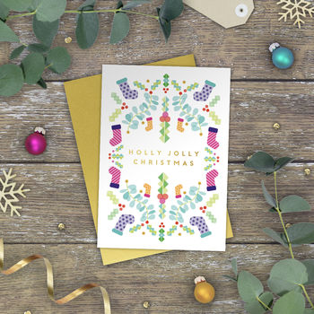 Pack Of Geo Merry Gold Foil Christmas Cards, 8 of 10