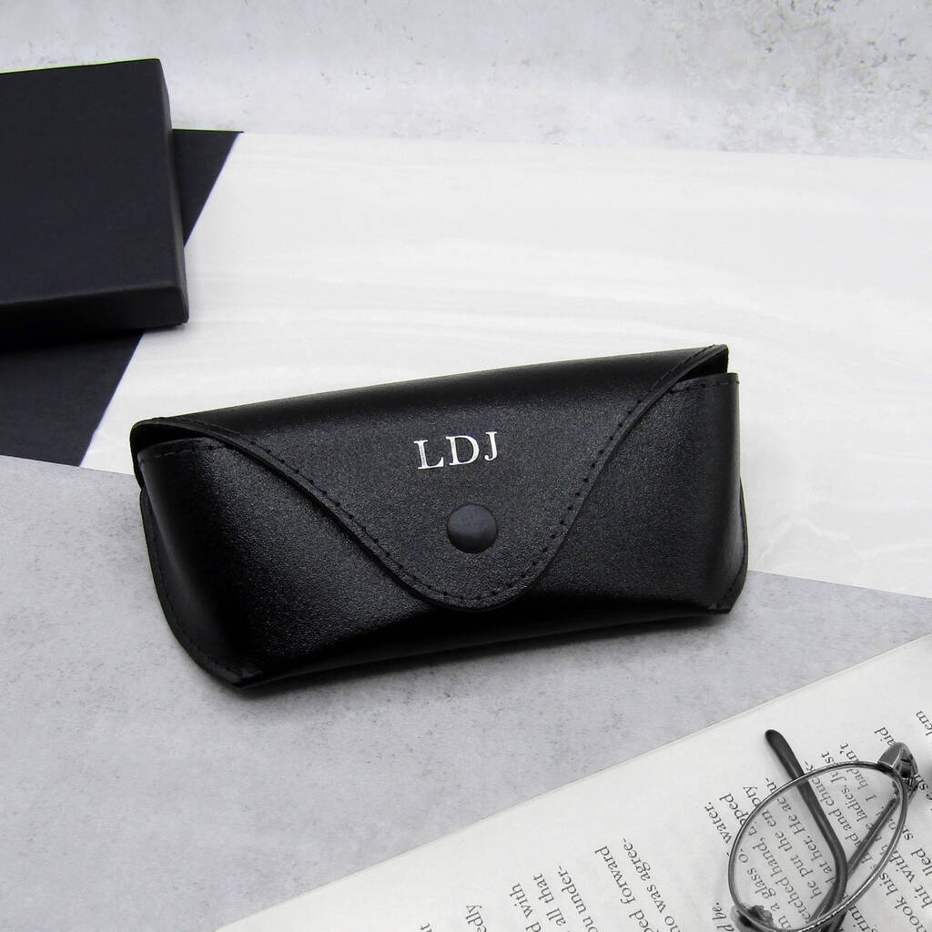 Handmade Personalised Medium Hard Leather Glasses Case, 1 of 9