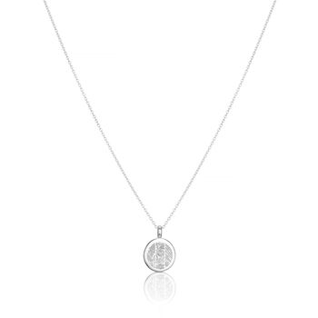 Triple Fingerprint Round Pendant Necklace, 3 of 5