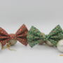 Green And Gold Holly Christmas Dog Bow Tie, thumbnail 4 of 12