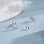Cz Snowflake Stud Earrings In Sterling Silver, thumbnail 4 of 12