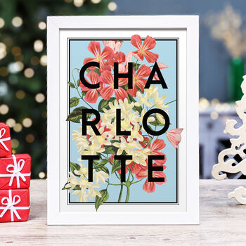 Personalised Floral Name Print, 3 of 10