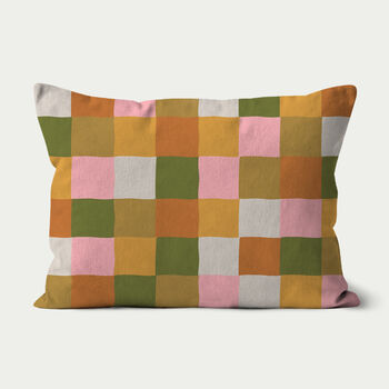 Retro Checkerboard Patterned Cushion, 2 of 2