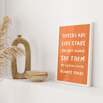 'Sisters Are Like Stars' Script Font Print, 6 of 8
