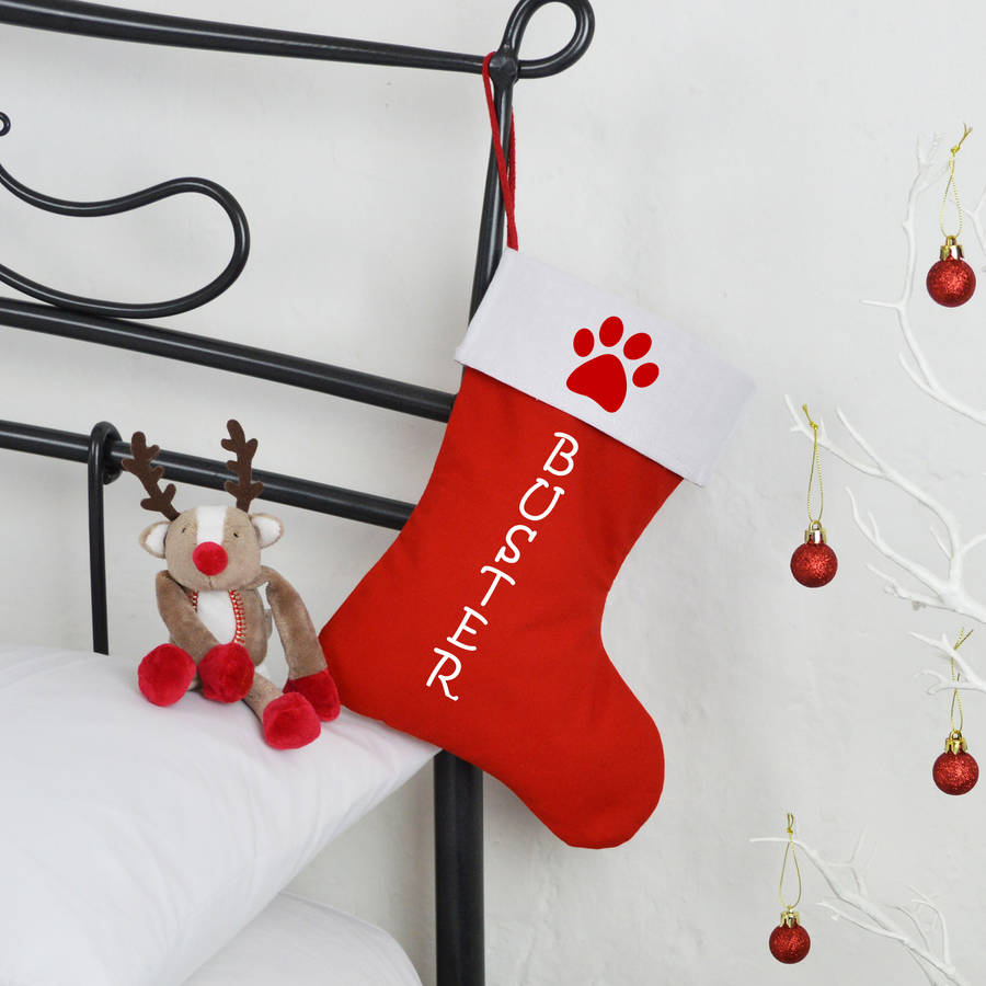 Personalised 'Paw Print' Christmas Stocking By Andrea Fays ...