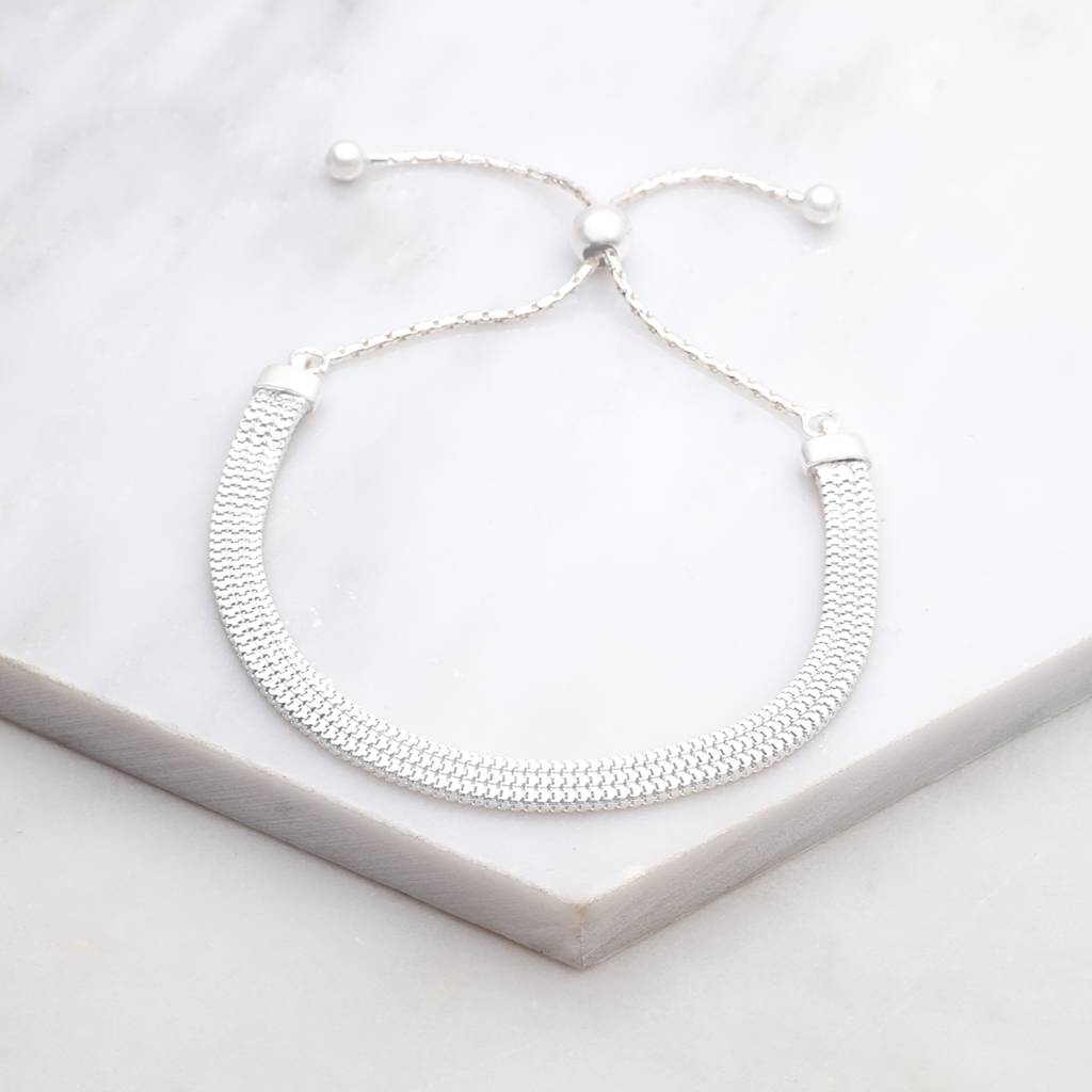 Sterling Silver Slider Personalised Bracelet By Bloom Boutique