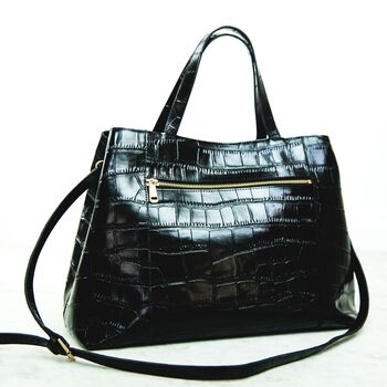 'Calista' Leather Zip Tote Bag, 4 of 5