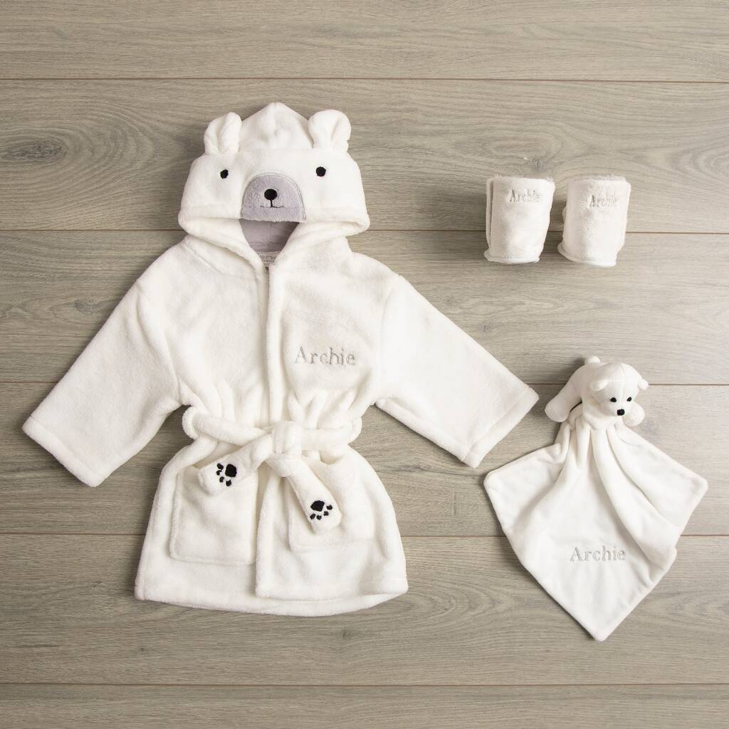 personalised polar bear teddy