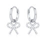 Sterling Silver Bow Charm Hoop Earrings, thumbnail 8 of 12
