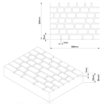 Embossed Stone Brick Xps Foam Sheet For Model Making, 2 of 7