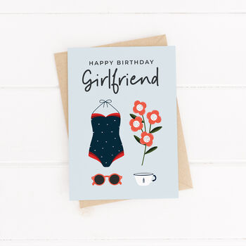 Girlfriend Birthday Card With Illustrated Modern Accessories, 3 of 4