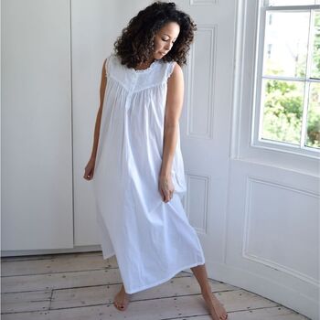 Ladies White Embroidered Nightdress 'Veronica', 2 of 5