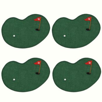 Set Of Four Putting Green Golf Linen Cocktail Napkins, 4 of 6