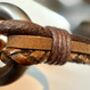 Personalised Mixed Brown Leathers Memorial Bracelet With 'Circle Of Life' Urn For Ashes, thumbnail 5 of 11