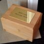 Personalised Eco Friendly Urn – Bamboo Urn With Plain Brass Effect Plaque, thumbnail 1 of 3