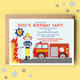 Firefighter Child Birthday Party Invitations, thumbnail 2 of 4
