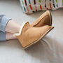 100% Natural Sheepskin Slippers Hard Sole In Beige, thumbnail 4 of 6