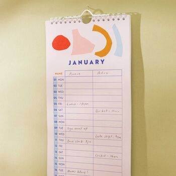 2024 Couples Calendar | Abstract Shapes | Two Columns, 5 of 9