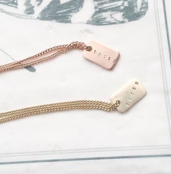 Personalised Solid 9ct Gold Mini Time Tag Bracelet, 2 of 6