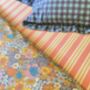 Vintage Stripe Organic Cotton King Frilled Sheet, thumbnail 1 of 3