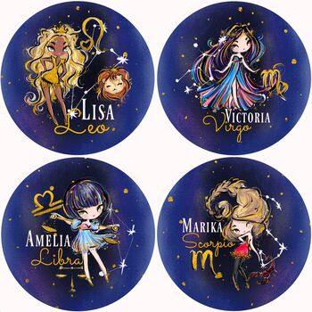 Zodiac Personalised Starsign Compact Mirror, 7 of 8