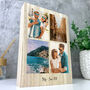 Personalised Freestanding Four Photo Grid Giant Wooden Block 21cm X 15cm Portrait, thumbnail 2 of 5