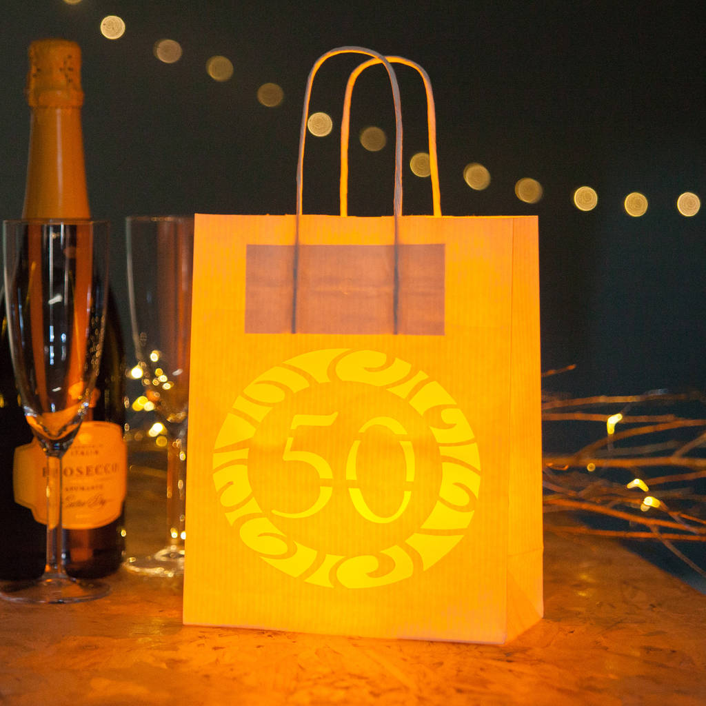 50th Birthday Party Bags Lanterns With Vellum By Baloolah Bunting