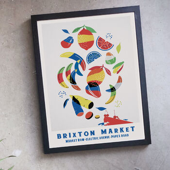 London Market Brixton Illustrated Art Print, 2 of 3
